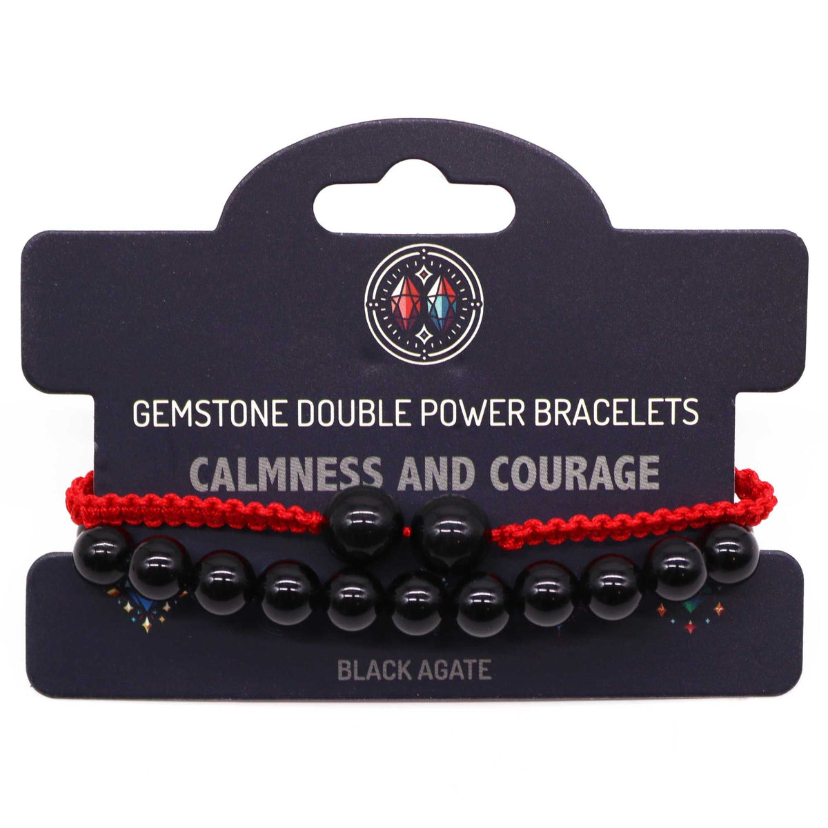 Doppel-Power-Armband Schwarzer Achat