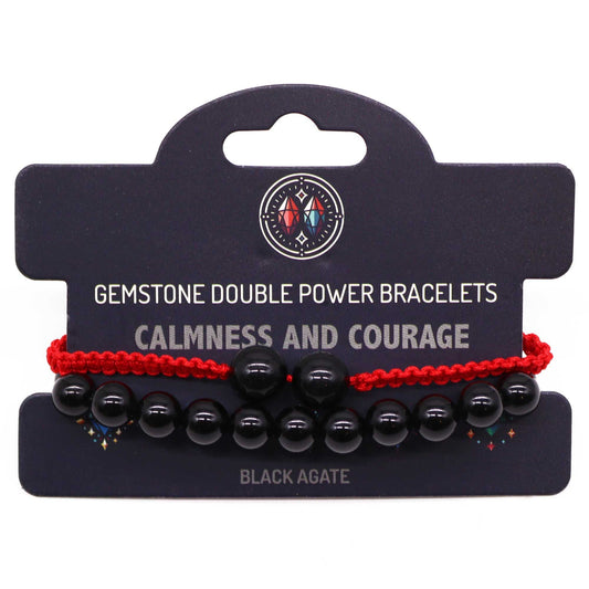 Doppel-Power-Armband Schwarzer Achat
