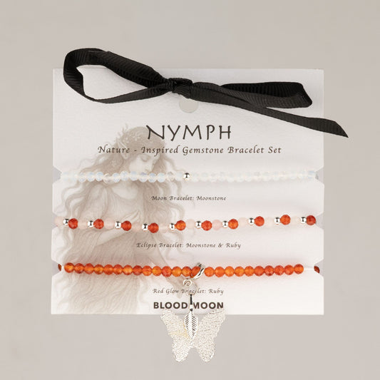 Edelstein-Armbandset Blood Moon – 3-teilig, Nymph