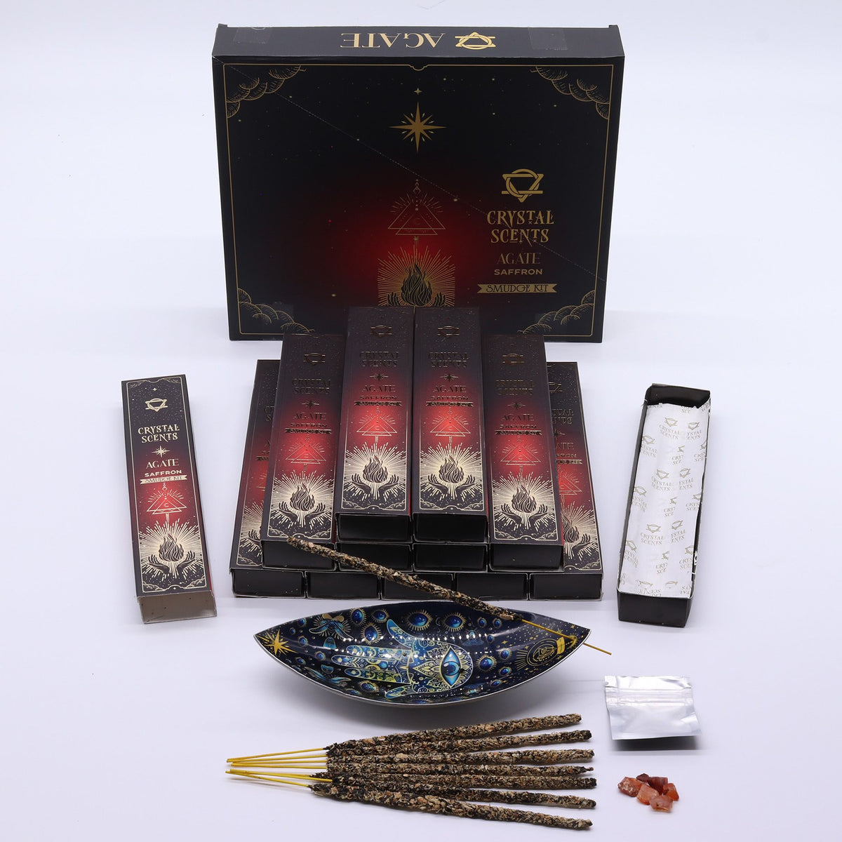 Räucherstäbchen Roter Achat Crystal Scents – Safran