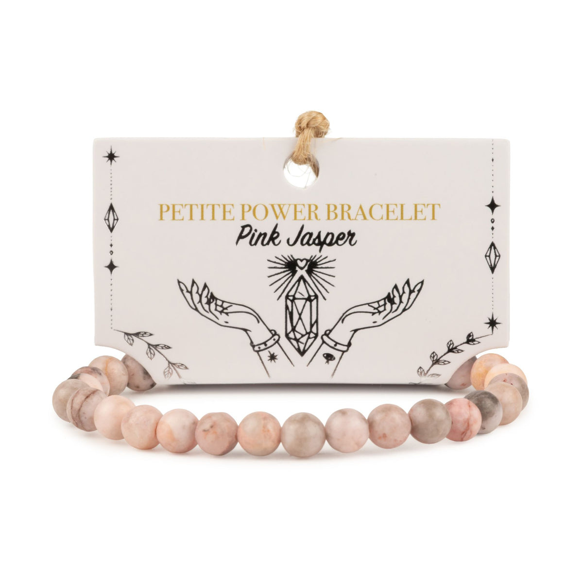 Rosa Jaspis-Armband Petite – 6 mm Perlen, 17 cm