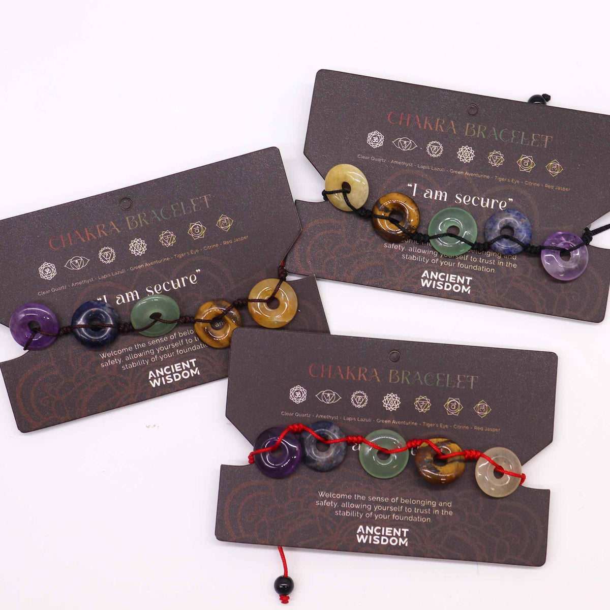 Chakra-Armband mit großen Donut-Perlen