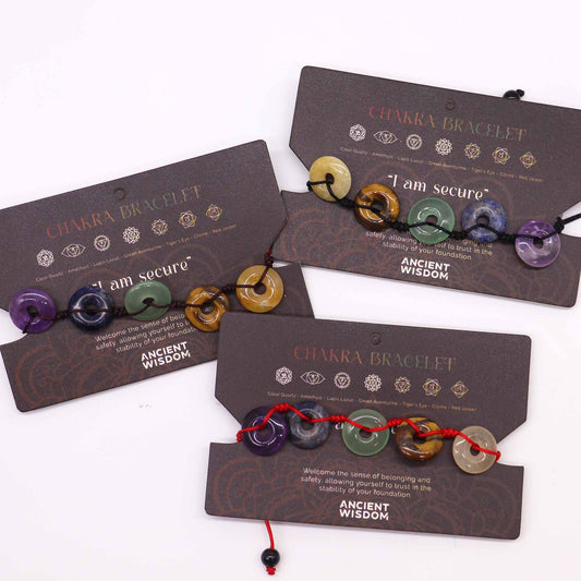 Chakra-Armband mit großen Donut-Perlen