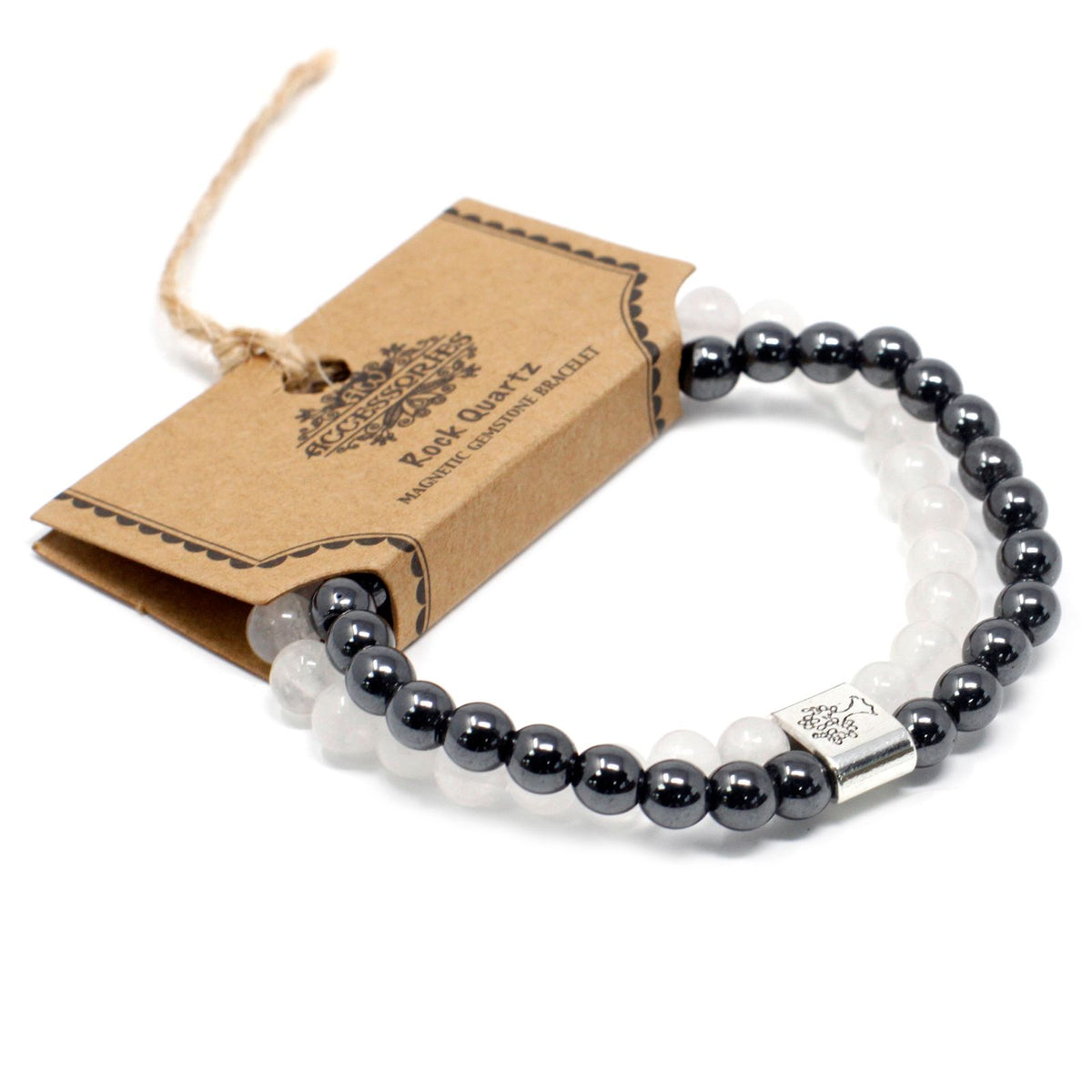 Magnetisches Bergkristall-Armband – Edelsteinperlen