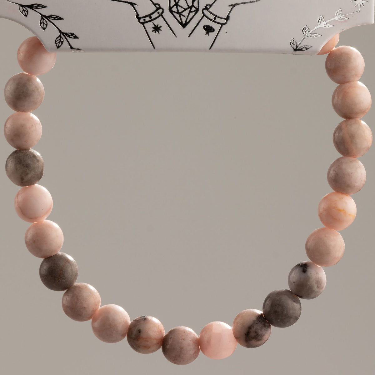 Rosa Jaspis-Armband Petite – 6 mm Perlen, 17 cm