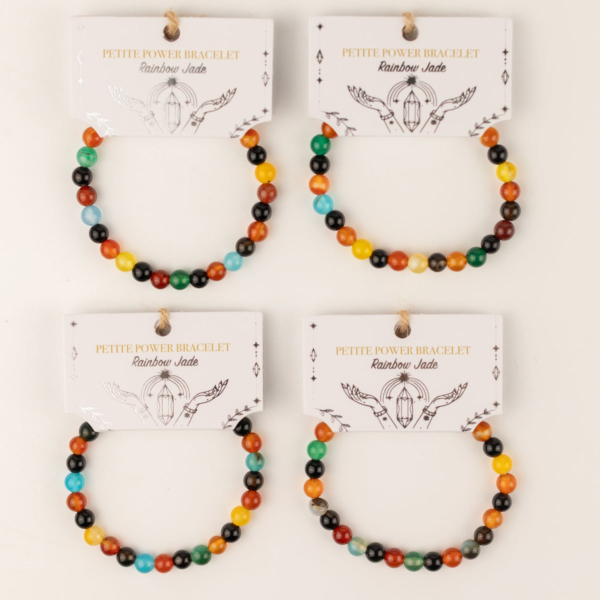Rainbow Jade-Armband Petite – 6 mm Perlen, 17 cm
