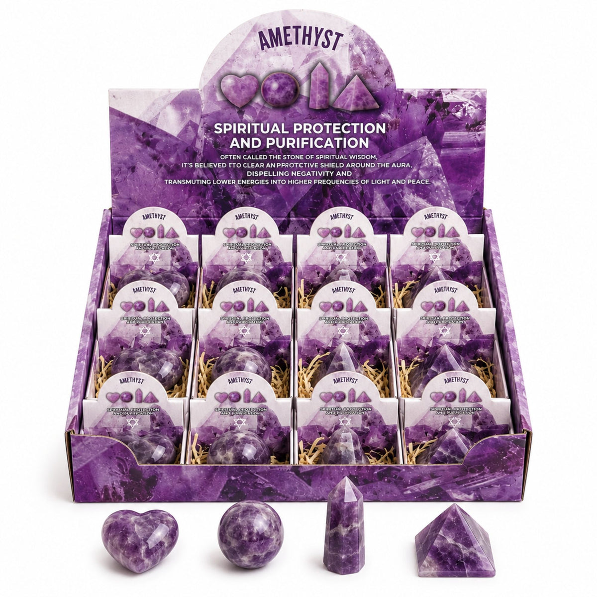 Vier Edelstein-Formen – Amethyst