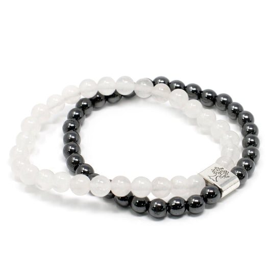 Magnetisches Bergkristall-Armband – Edelsteinperlen