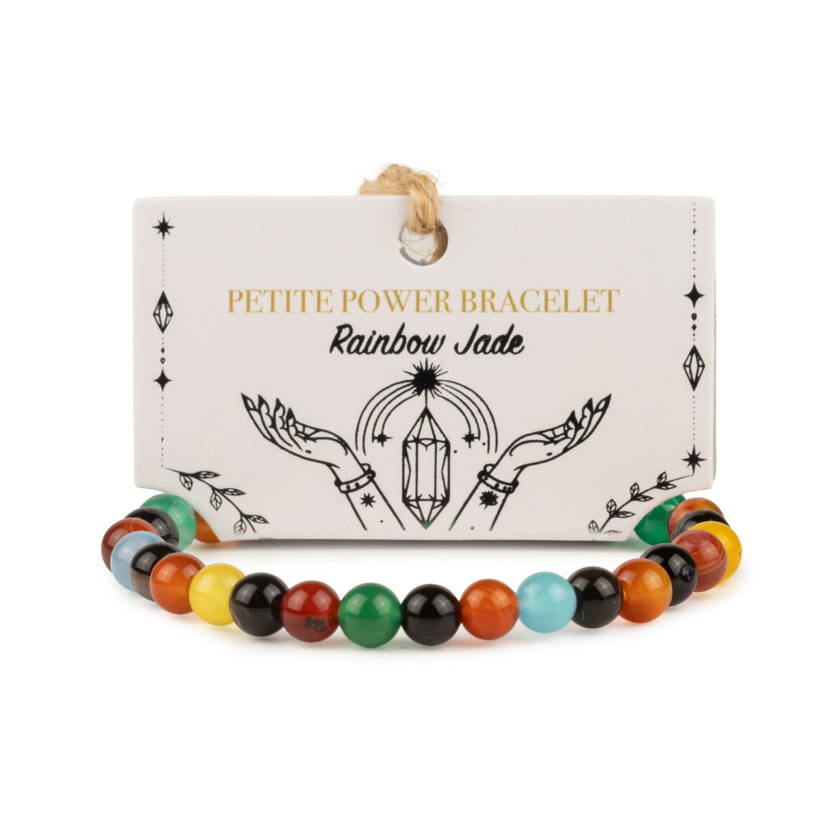 Rainbow Jade-Armband Petite – 6 mm Perlen, 17 cm