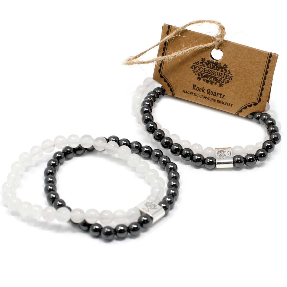 Magnetisches Bergkristall-Armband – Edelsteinperlen