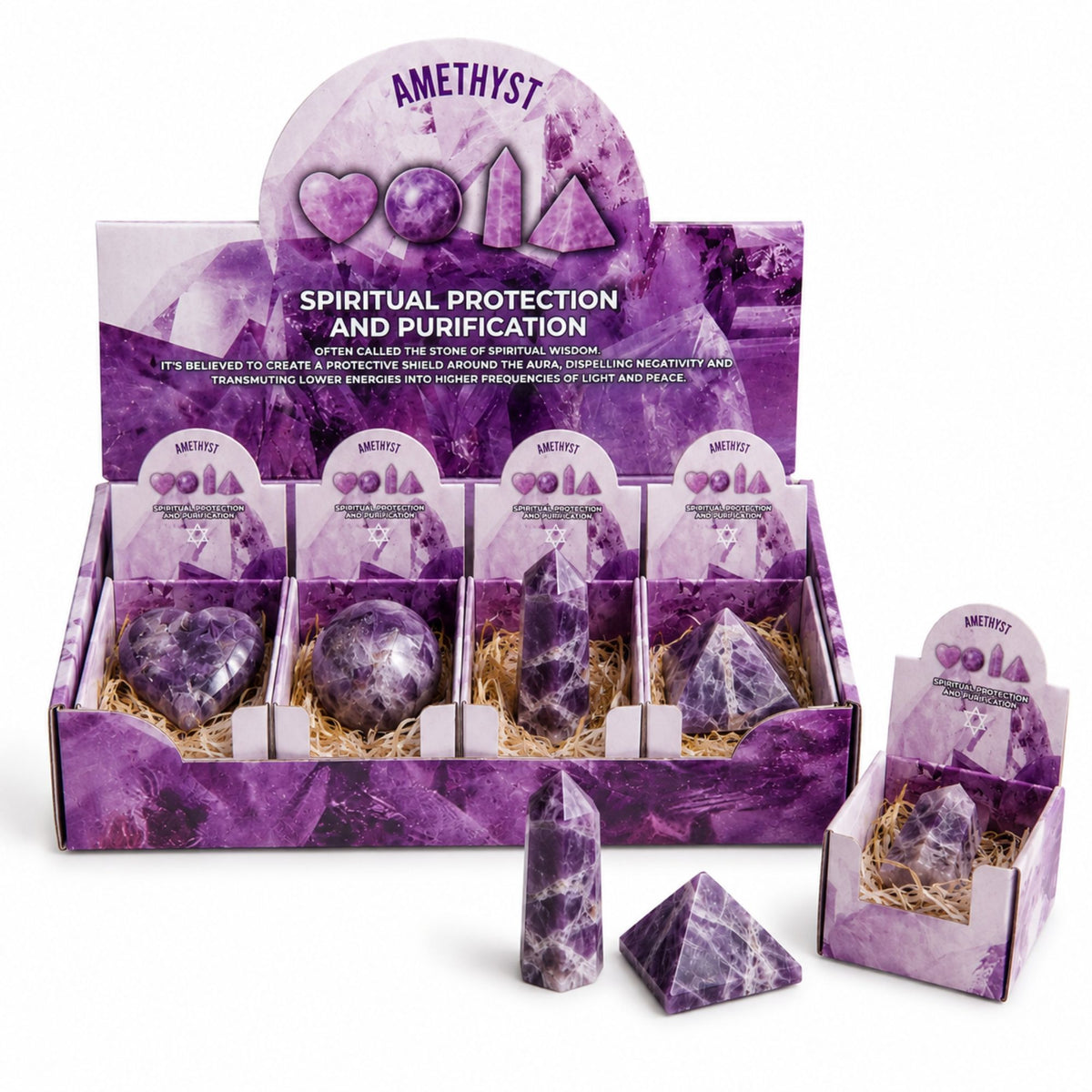 Vier Edelstein-Formen – Amethyst