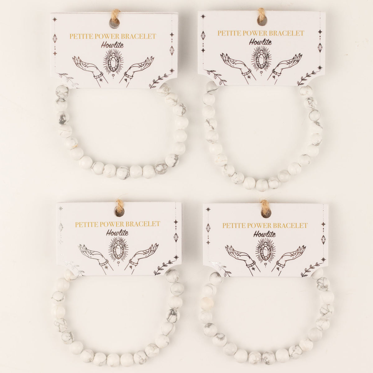 Howlith-Armband Petite – 6 mm Perlen, 17 cm