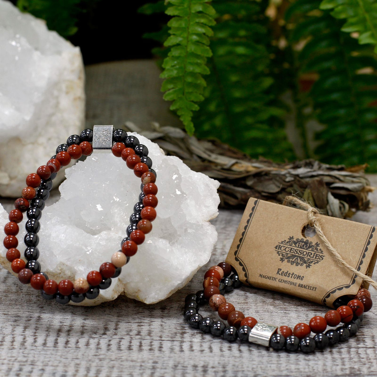 Magnetisches Redstone-Armband – Edelsteinperlen