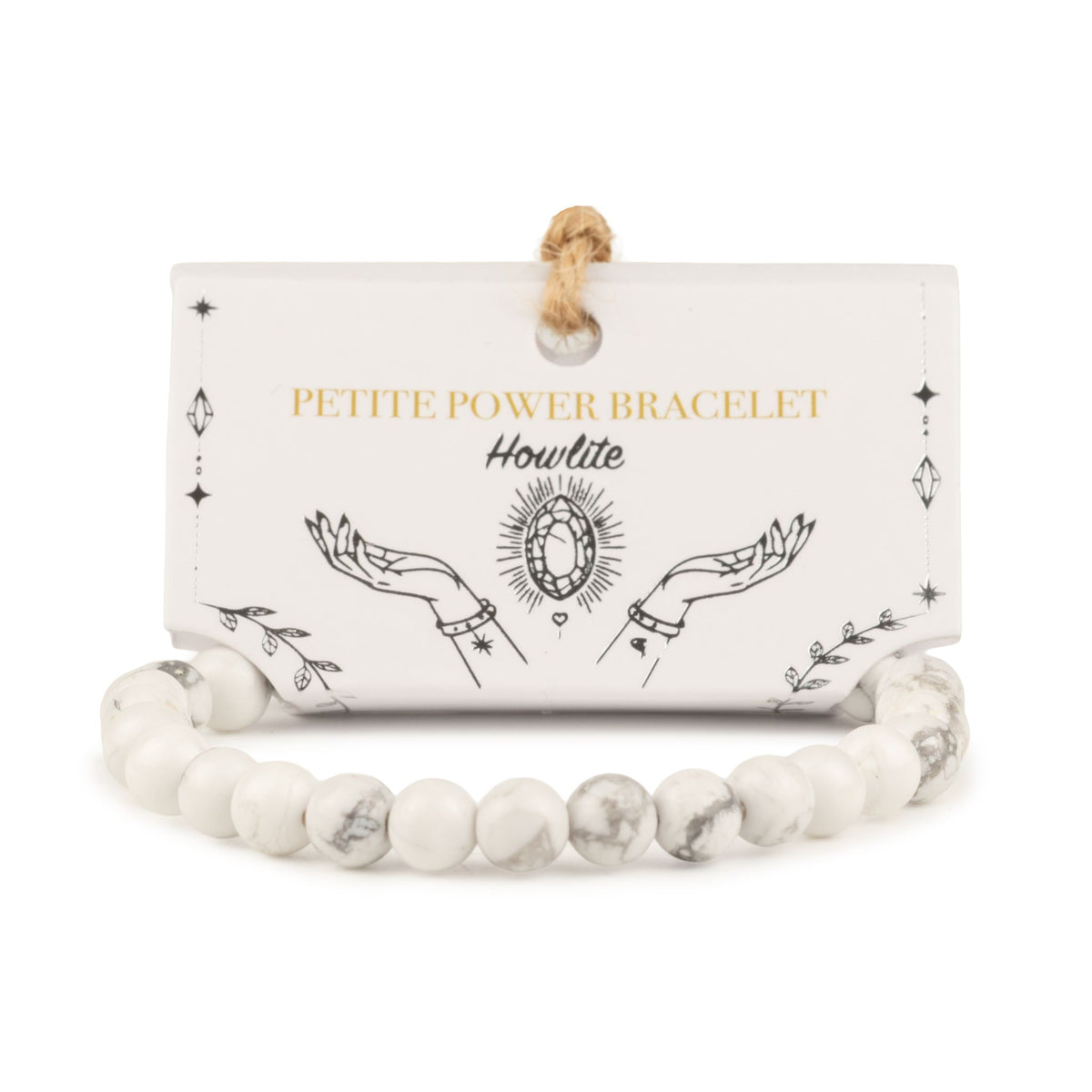 Howlith-Armband Petite – 6 mm Perlen, 17 cm