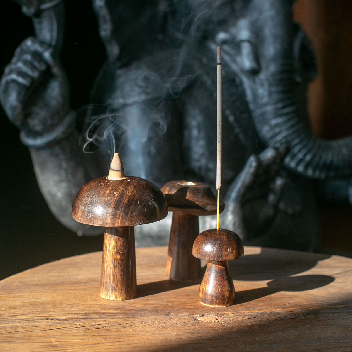 Räucherkegel-Pilze – Set 3-teilig (10 / 9 / 8 cm)