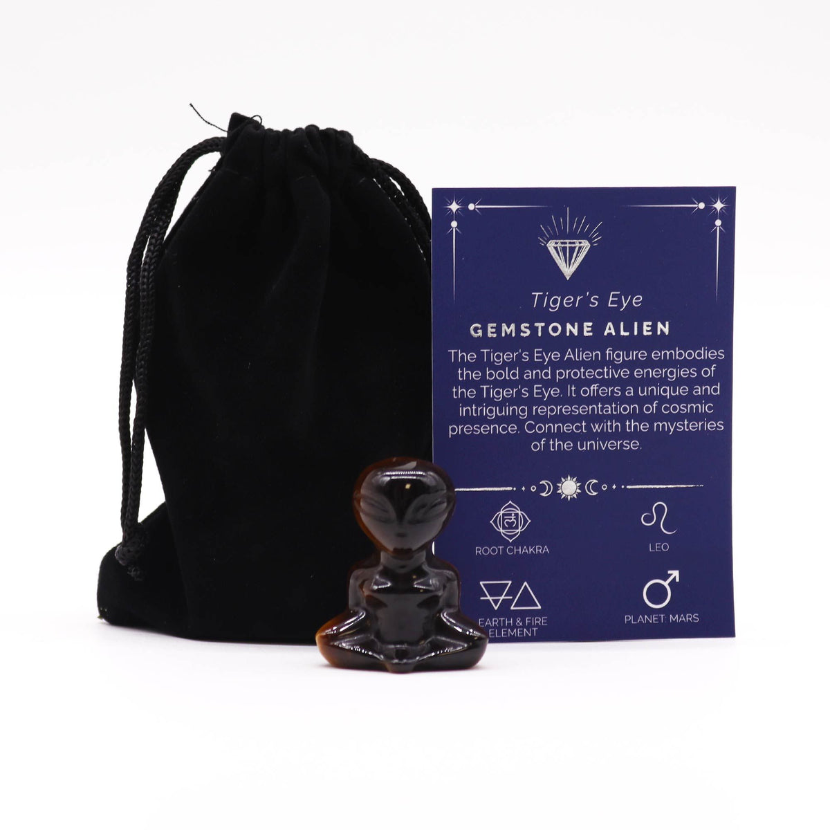 Edelstein-Alien Tigerauge 40×30×15 mm