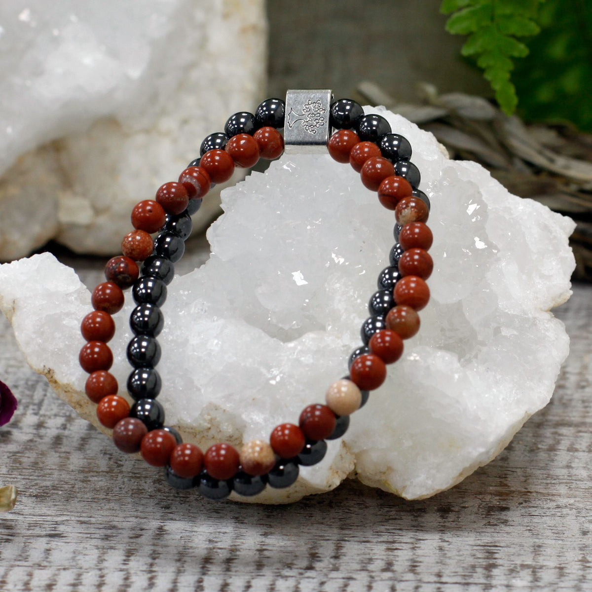 Magnetisches Redstone-Armband – Edelsteinperlen