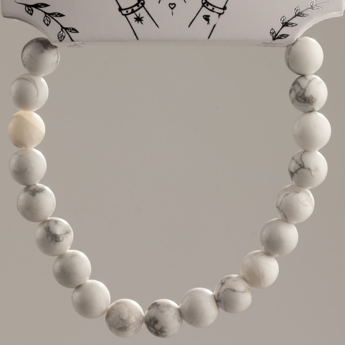 Howlith-Armband Petite – 6 mm Perlen, 17 cm