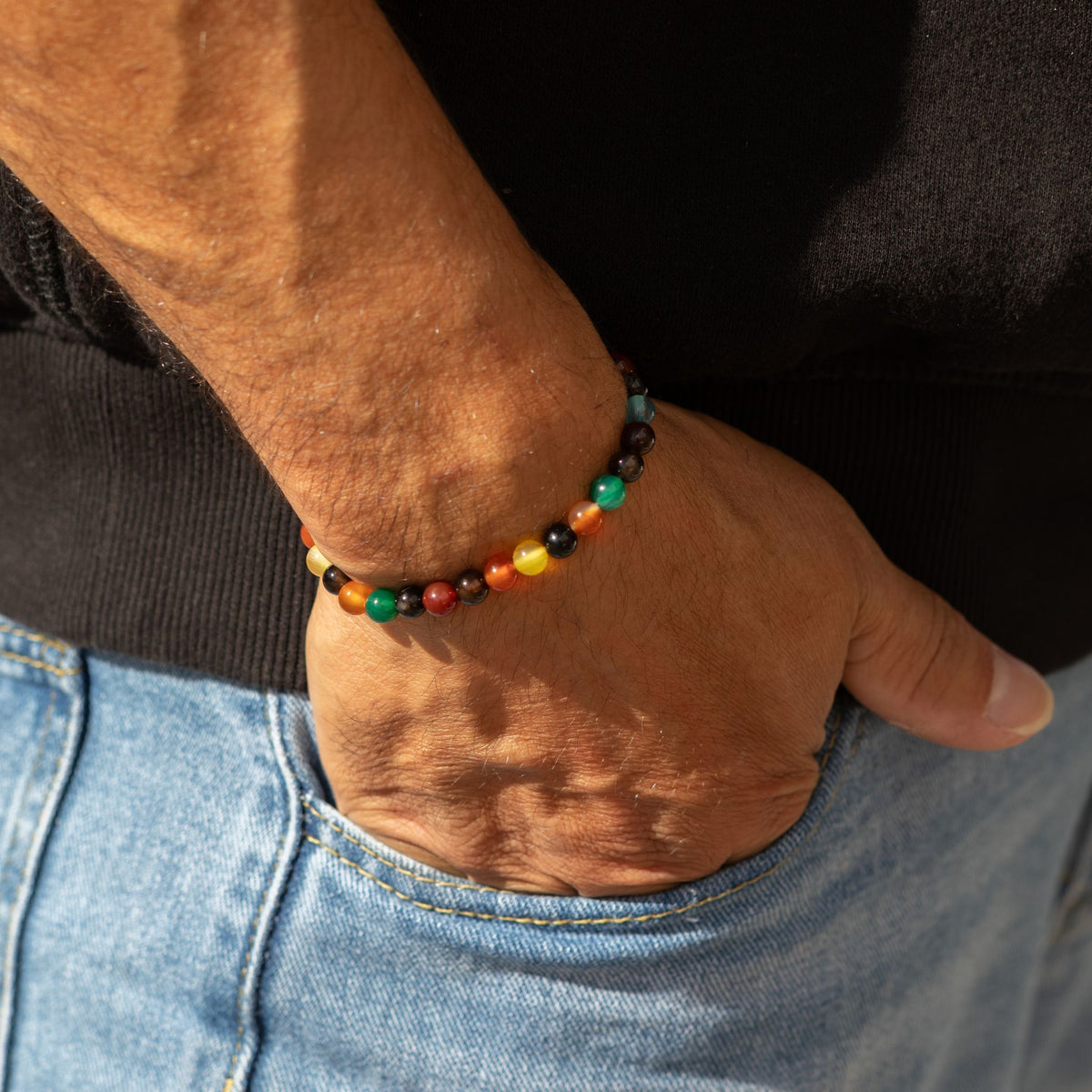 Rainbow Jade-Armband Petite – 6 mm Perlen, 17 cm