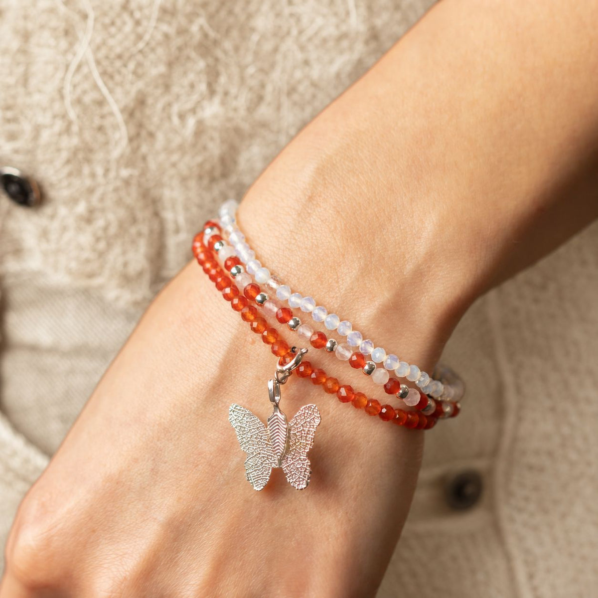 Edelstein-Armbandset Blood Moon – 3-teilig, Nymph