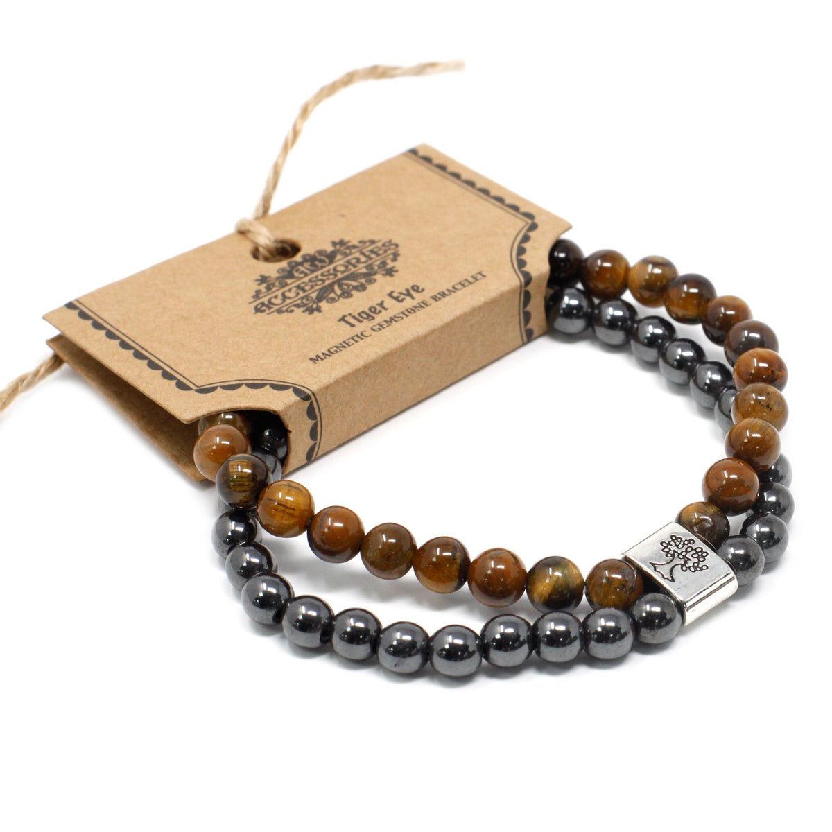 Magnetisches Tigerauge-Armband – Edelsteinperlen