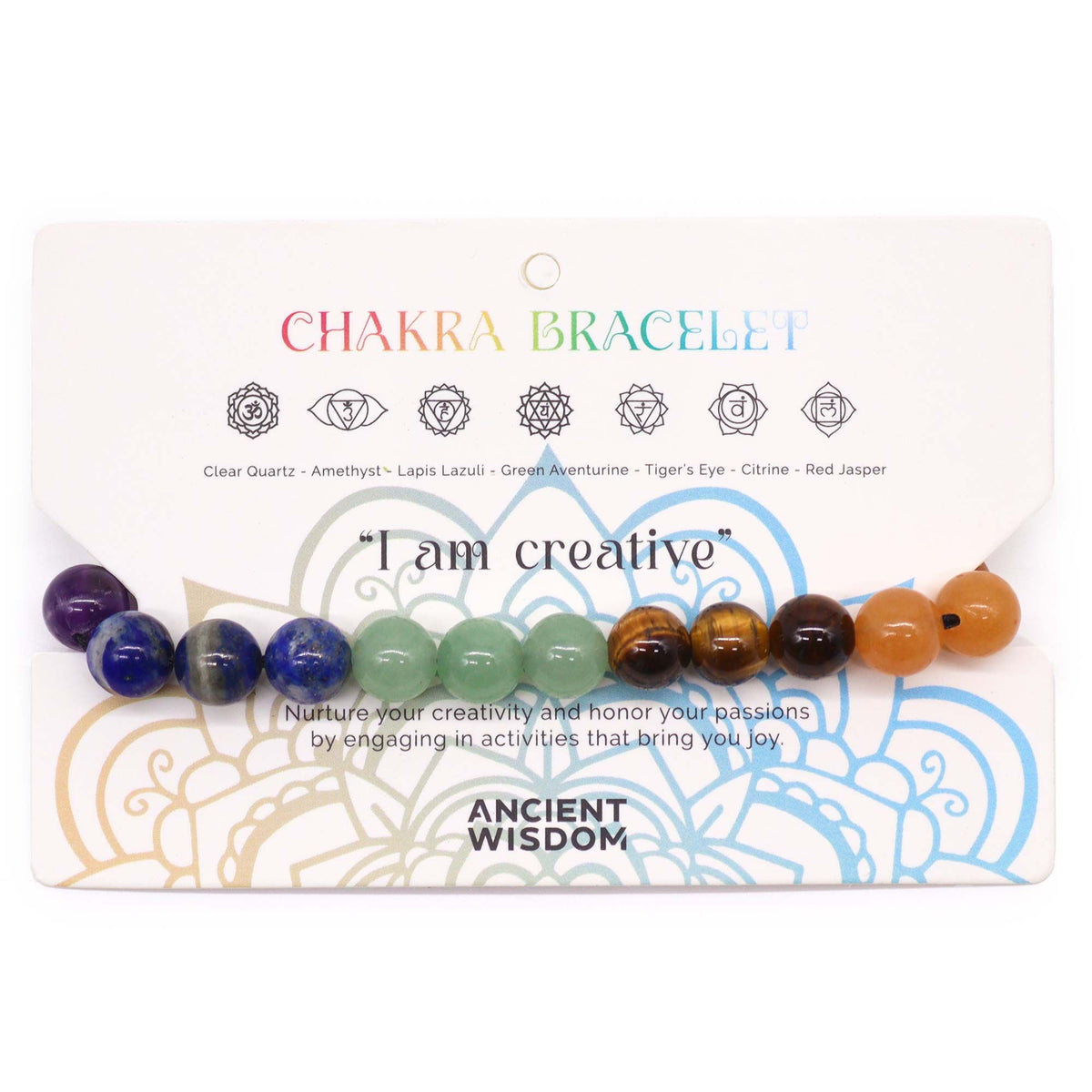 Chakra-Armband mit 21 Steinen