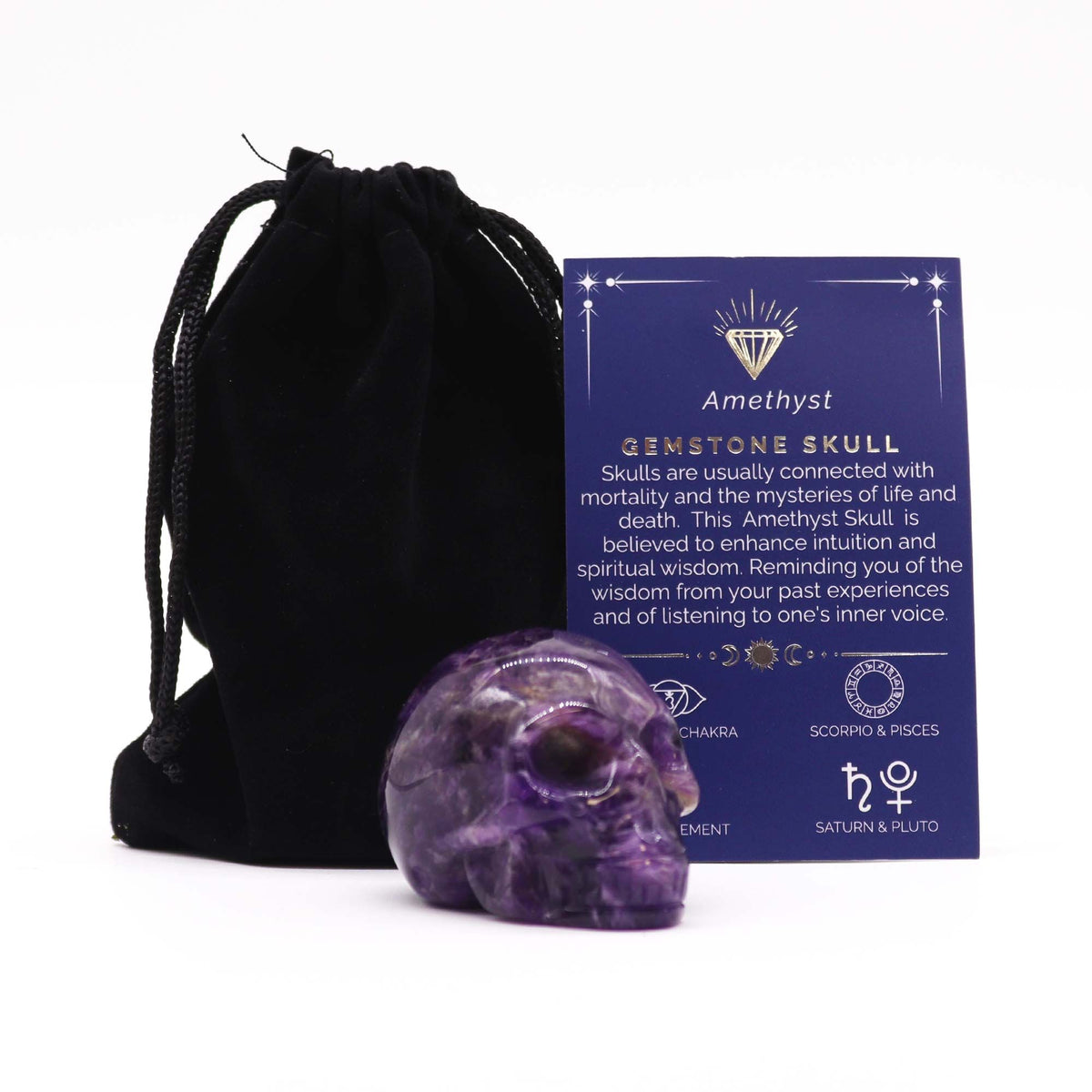 Großer Edelstein-Schädel – Amethyst 50×40×30 mm