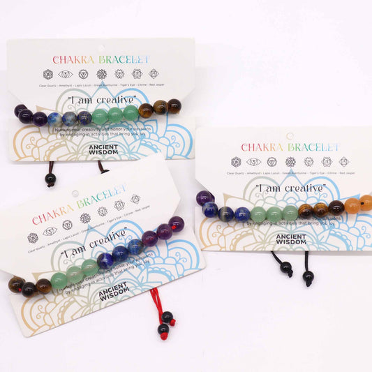 Chakra-Armband mit 21 Steinen