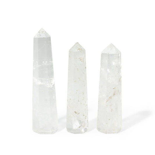 Sechsseitiger Edelstein-Obelisk ca. 11 cm – Bergkristall