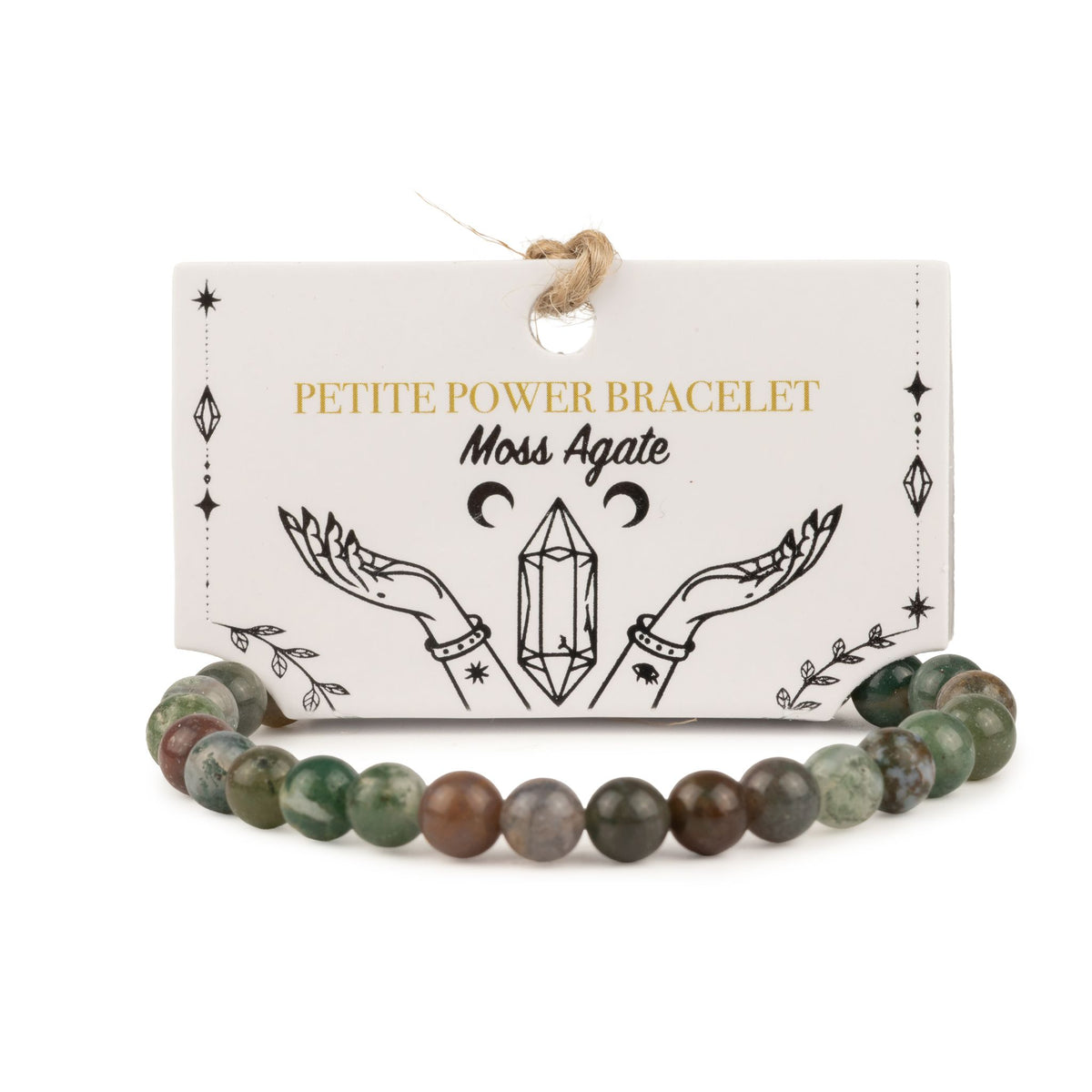 Moosachat-Armband Petite – 6 mm Perlen, 17 cm