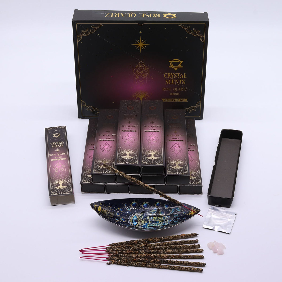 Räucherstäbchen Rosenquarz Crystal Scents – Rose