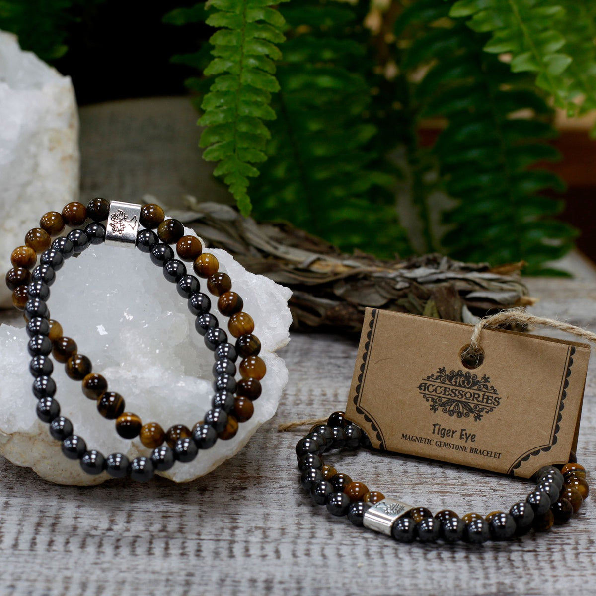 Magnetisches Tigerauge-Armband – Edelsteinperlen