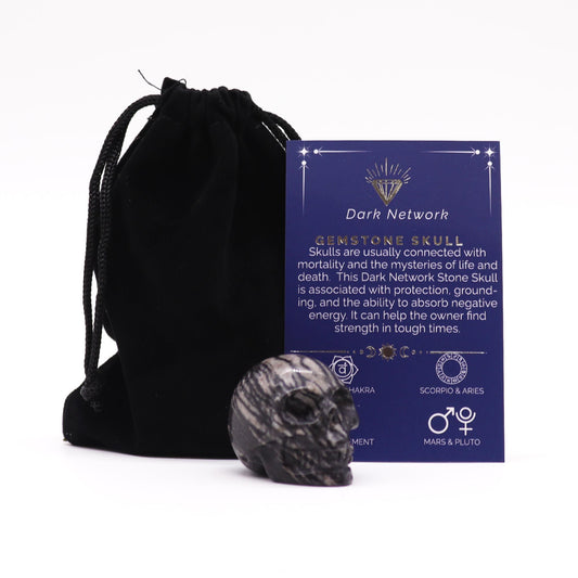 Kleiner Edelstein-Schädel – Dark Network Stone 40×30×28 mm