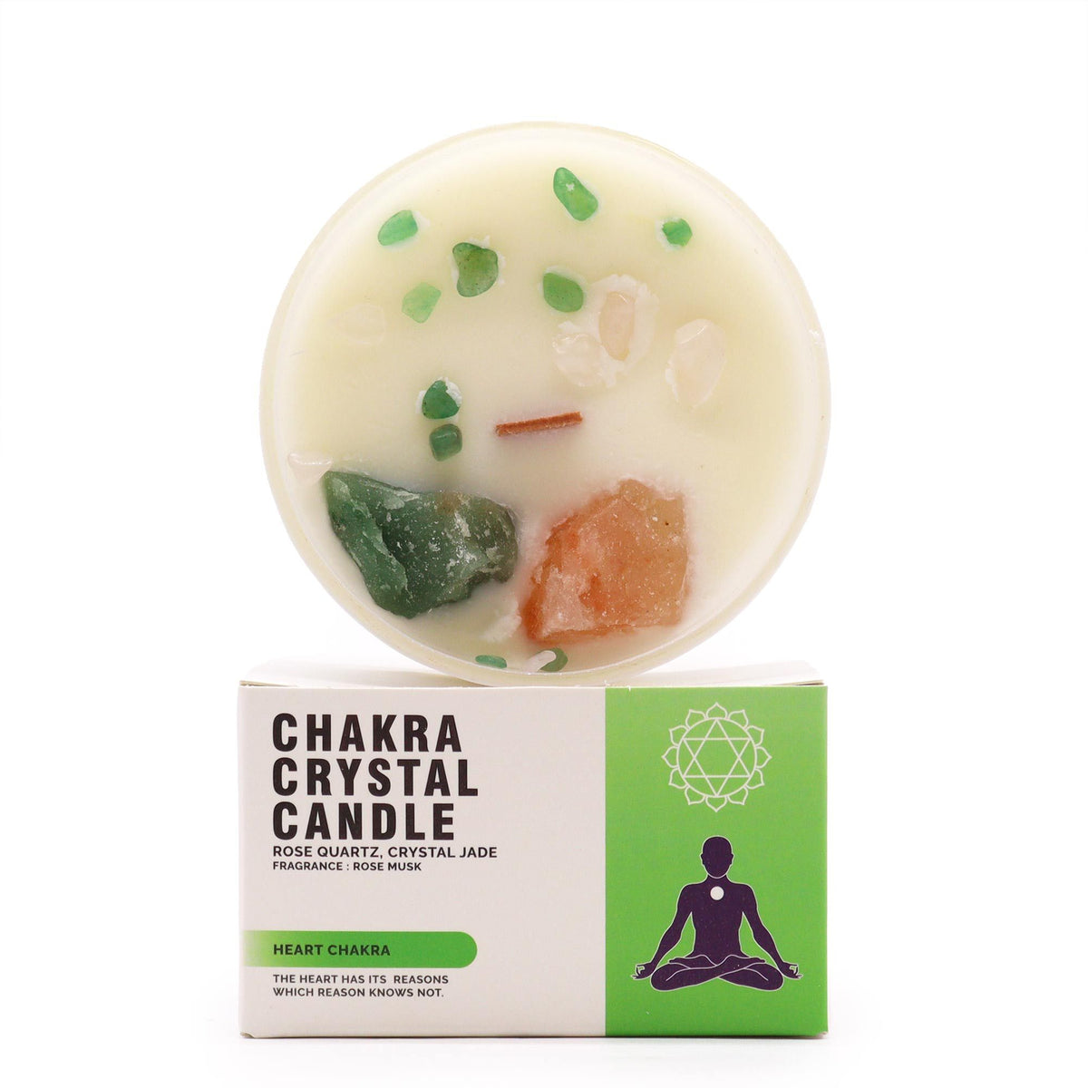 Chakra Kristallkerze – Herzchakra