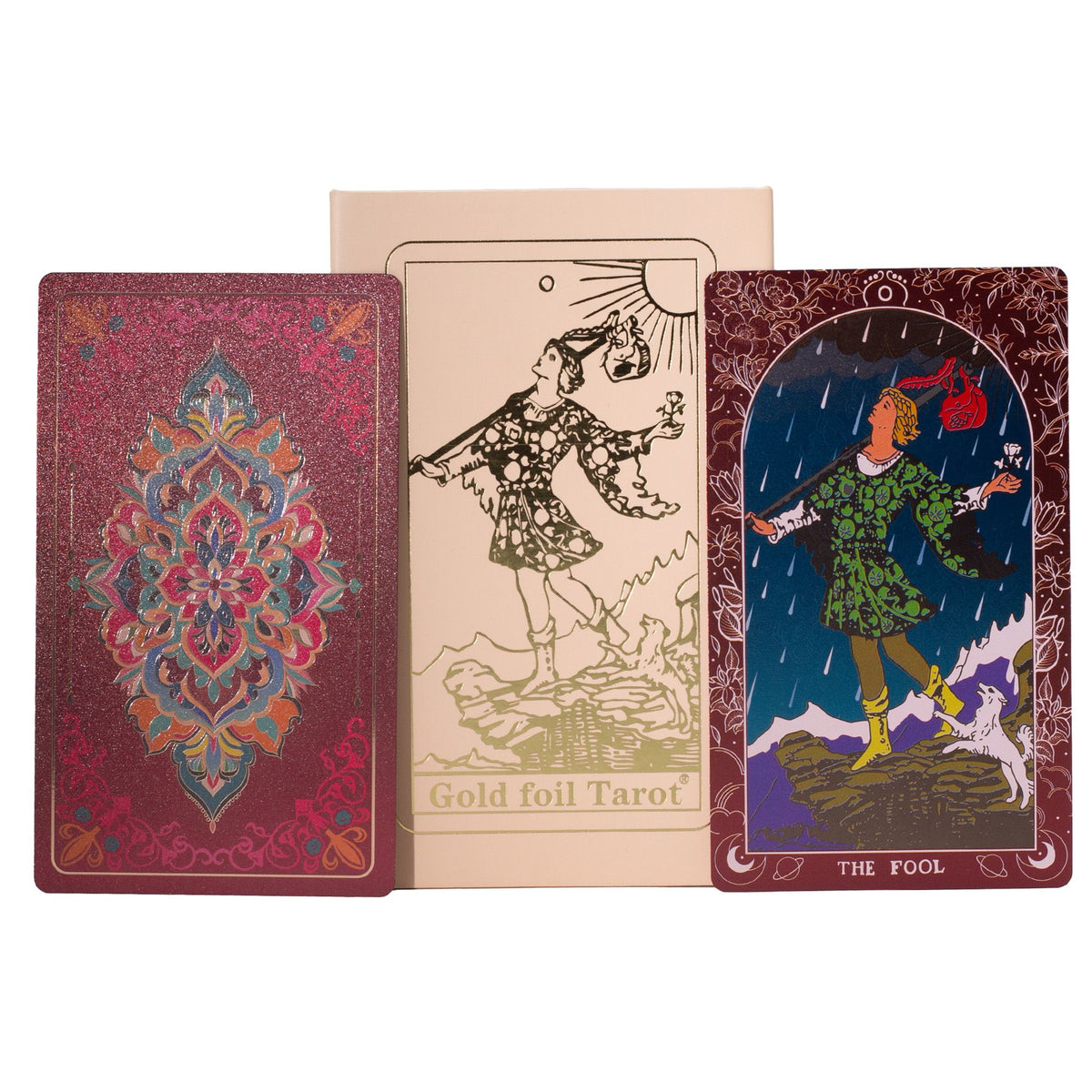 Rosa Tarot-Geschenkset mit Rubinfolie – mit Booklet