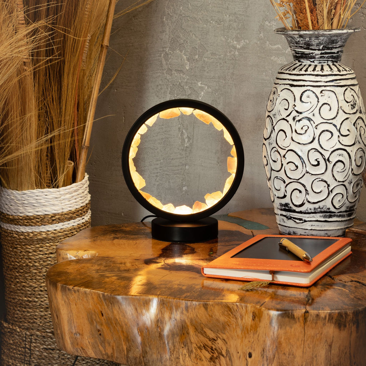 Edelstein Halo Lampe – Zen Body – Rosenquarz