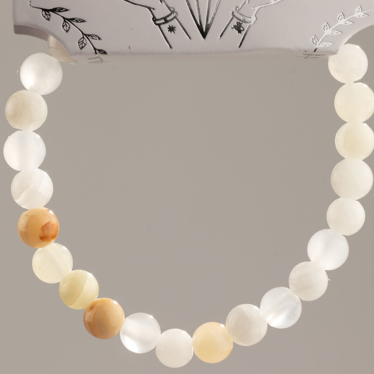 Moon Jade-Armband Petite – 6 mm Perlen, 17 cm