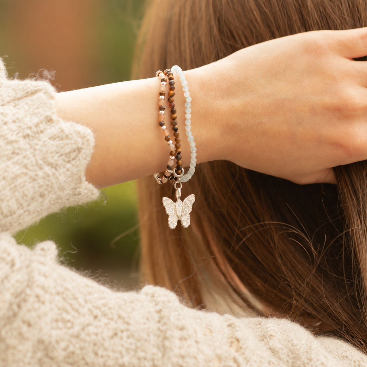 Edelstein-Armbandset Sea Sunset – 3-teilig, Nymph
