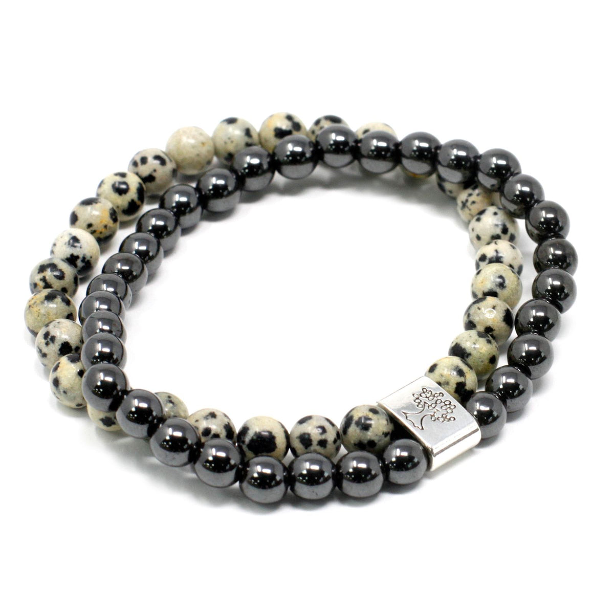 Magnetisches Dalmatinerjaspis-Armband – Edelsteinperlen
