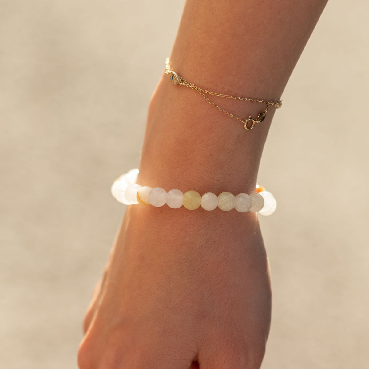 Moon Jade-Armband Petite – 6 mm Perlen, 17 cm
