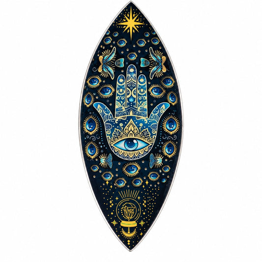 Emaille-Räucherschale Blauer Hamsa