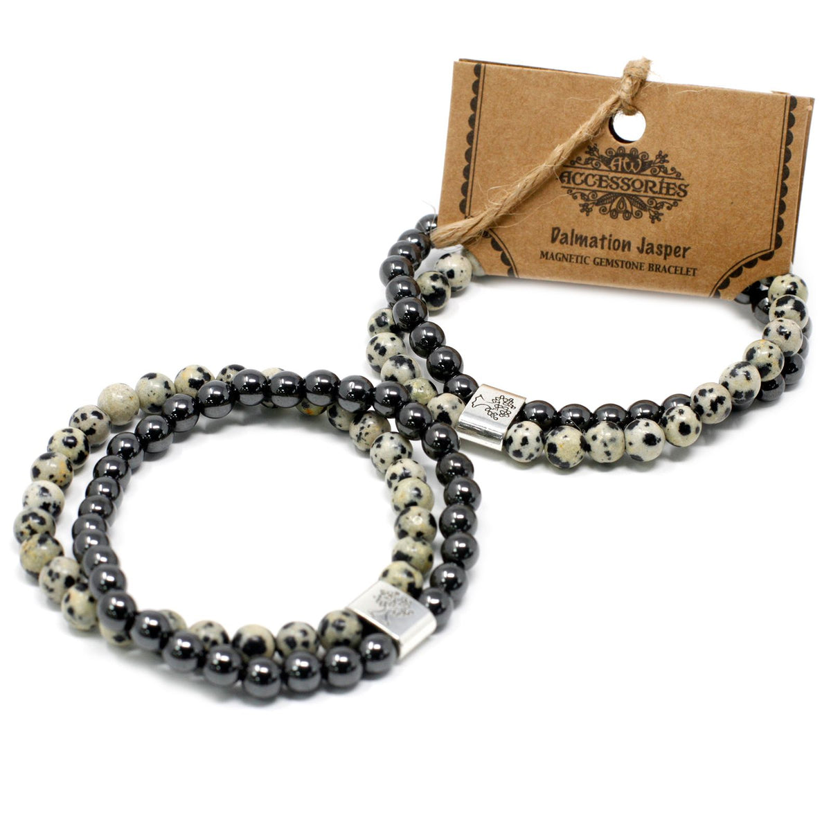 Magnetisches Dalmatinerjaspis-Armband – Edelsteinperlen