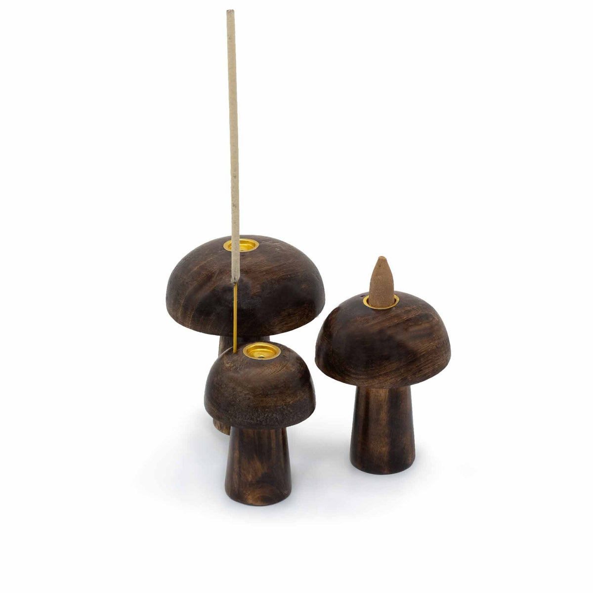 Räucherkegel-Pilze – Set 3-teilig (10 / 9 / 8 cm)