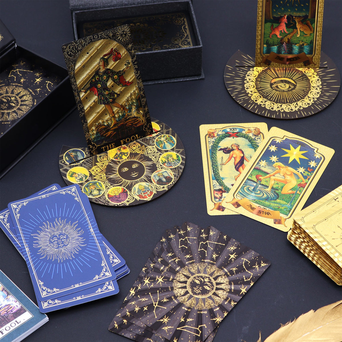 Rosa Tarot-Geschenkset mit Rubinfolie – mit Booklet