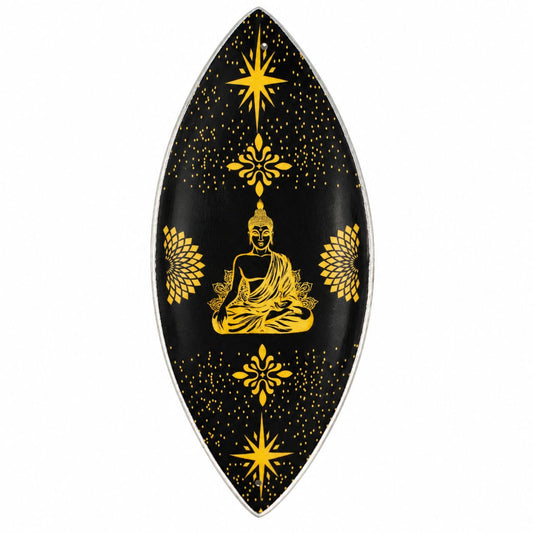Emaille-Räucherschale Gold & Schwarzer Buddha